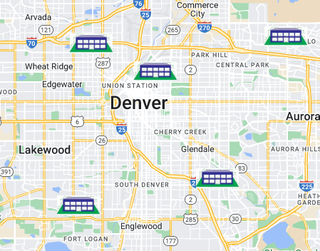 Map of Locations of Denver County Motor Vehicle Offices