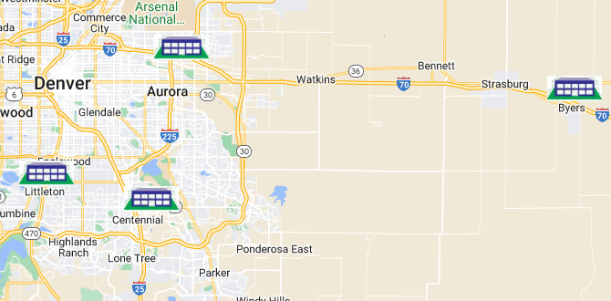 Map of Arapahoe Motor Vehicle Office locations